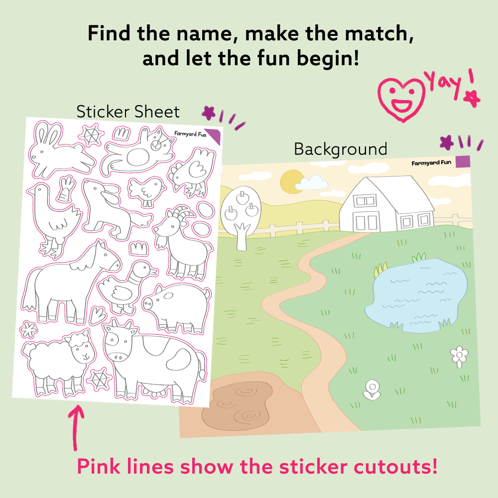 Animal Adventure Art & Craft Activity Kit with Coloring Stickers & Color Your Own Stickers – Create Your Story!