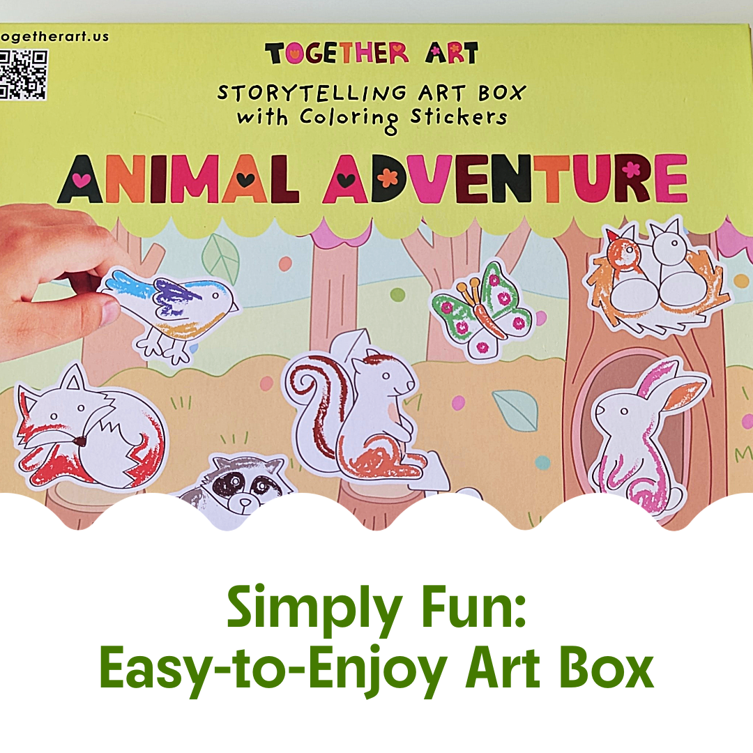 Animal Adventure Art & Craft Activity Kit with Coloring Stickers & Color Your Own Stickers – Create Your Story!