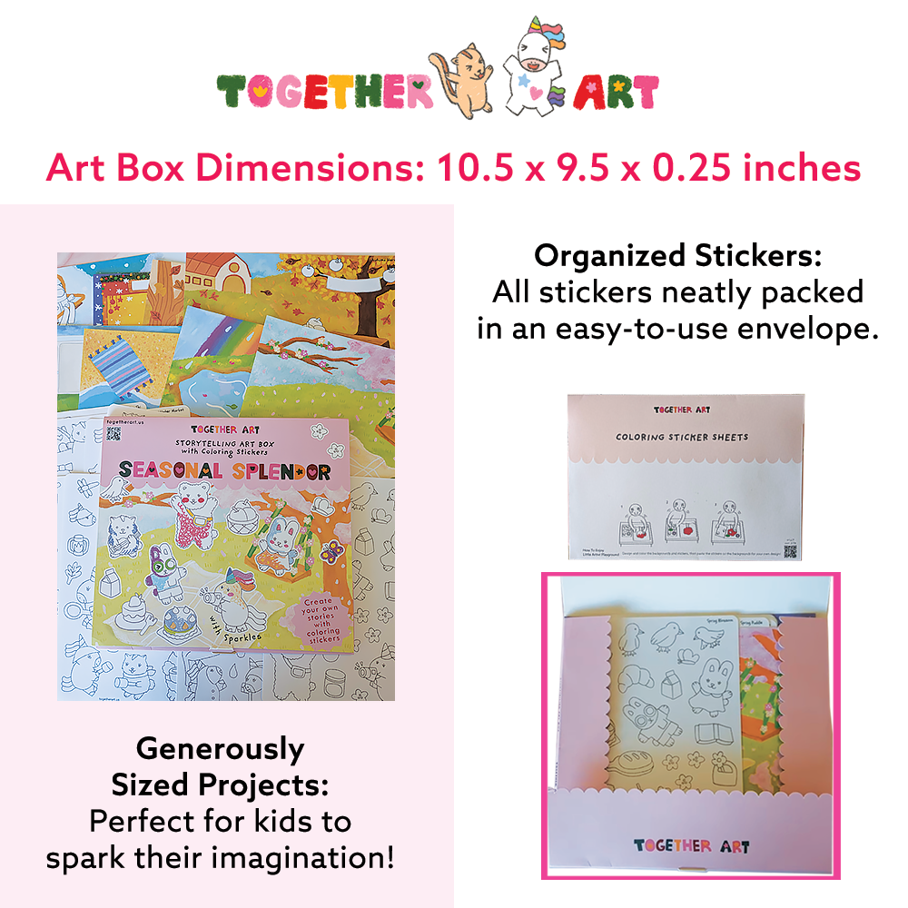 Seasonal Splendor Art & Craft Activity Kit with Coloring Stickers & Color Your Own Stickers – Create Your Story!