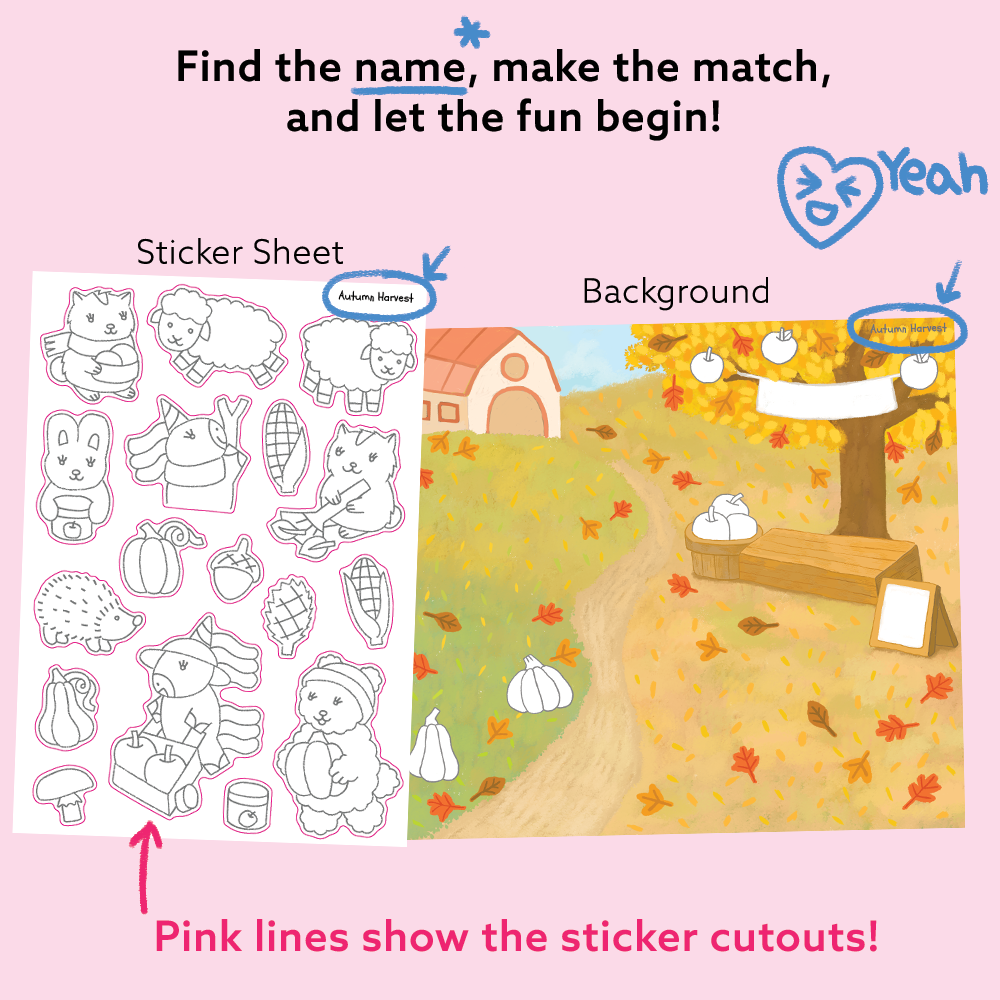 Seasonal Splendor Art & Craft Activity Kit with Coloring Stickers & Color Your Own Stickers – Create Your Story!