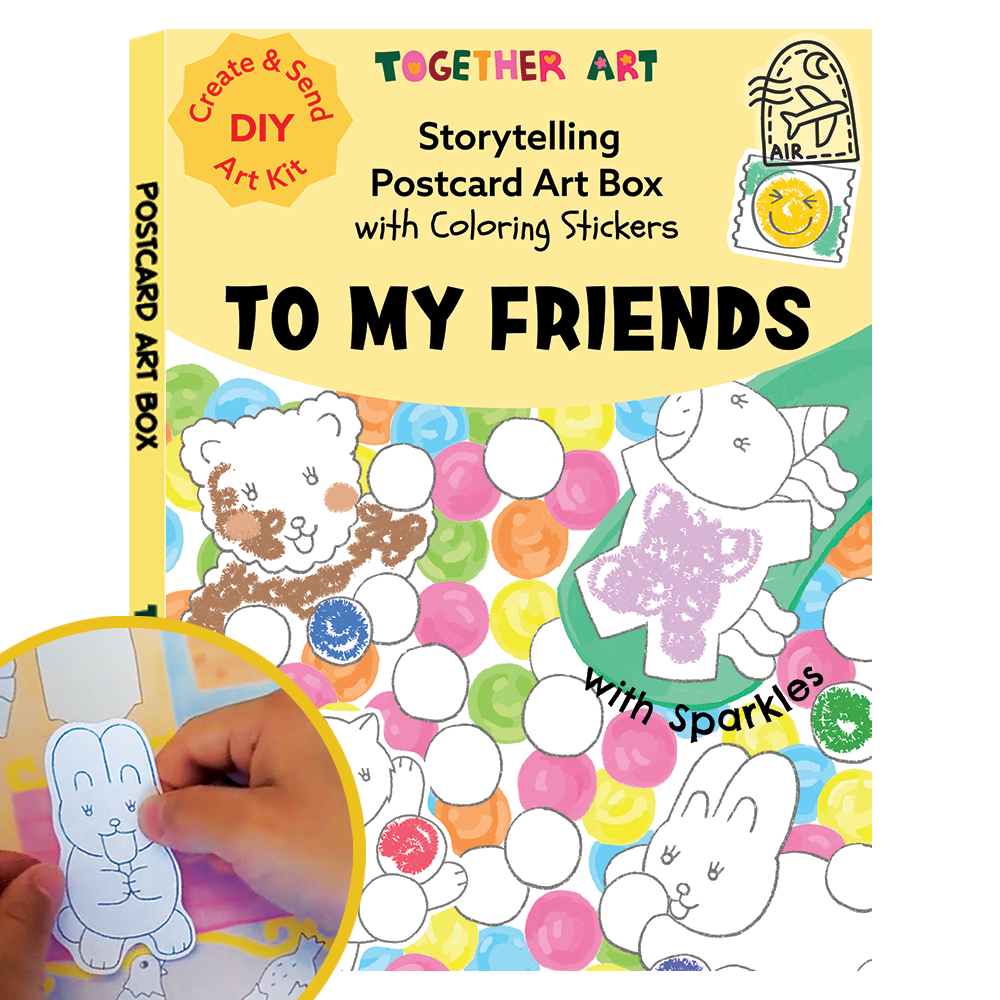 To My Friends Postcard Art Box with Coloring Stickers