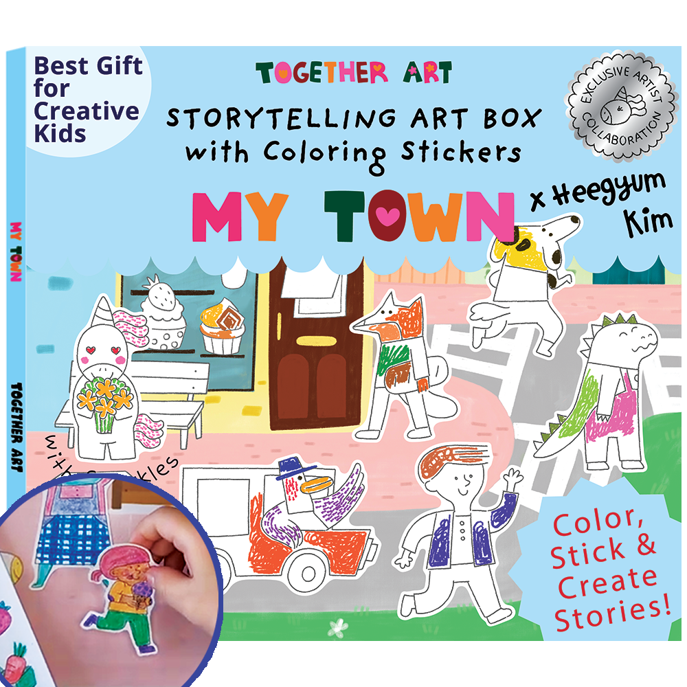 My Town Art & Craft Activity Kit with Coloring Stickers & Color Your Own Stickers – Create Your Story!