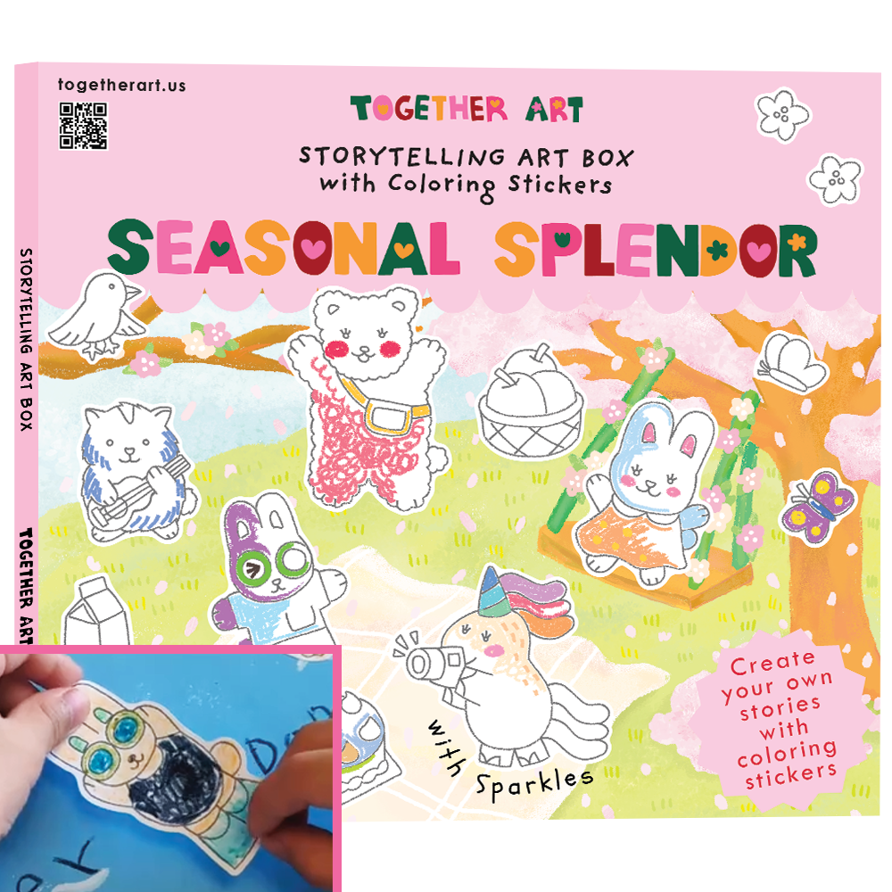 Seasonal Splendor Art & Craft Activity Kit with Coloring Stickers & Color Your Own Stickers – Create Your Story!