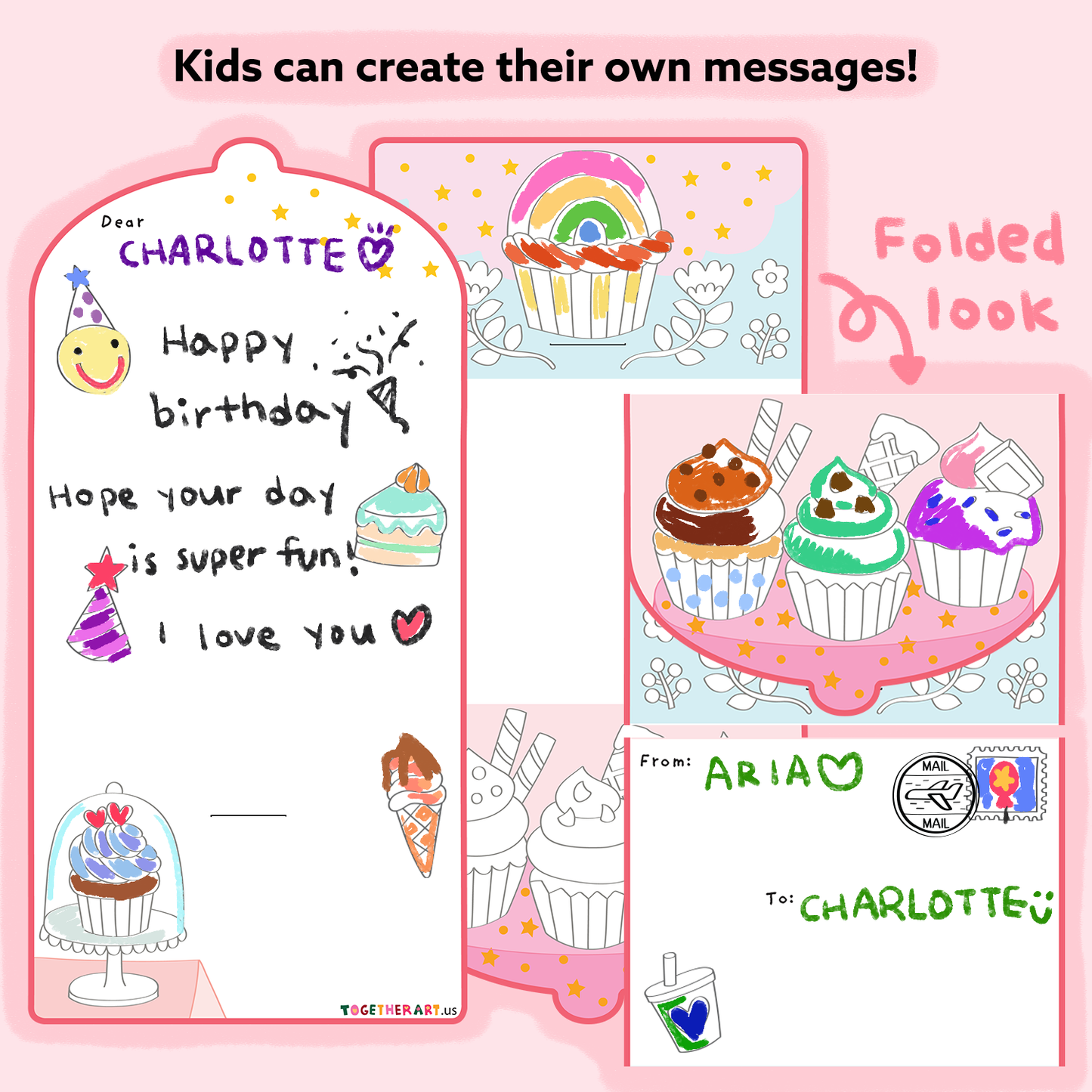 Happy Birthday Envelope Card Art Box with Coloring Stickers