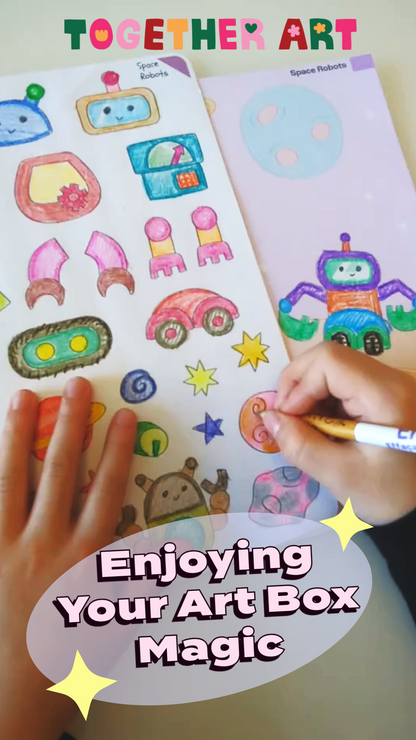Outer Space Art & Craft Activity Kit with Coloring Stickers & Color Your Own Stickers – Create Your Story!