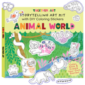 Animal World Storytelling & Coloring Sticker Kit