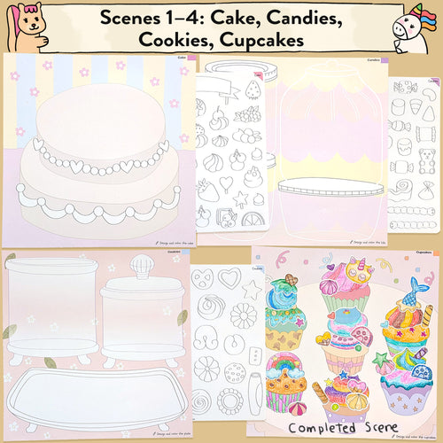 Dessert Storytelling Art Kit with Coloring Stickers