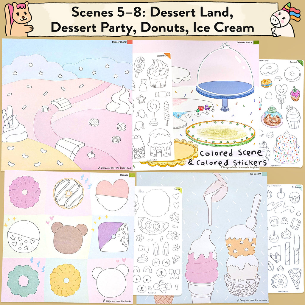 Dessert Storytelling Art Kit with Coloring Stickers