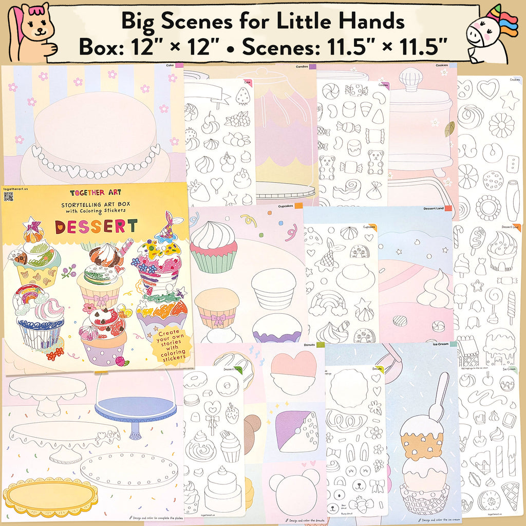 Dessert Storytelling Art Kit with Coloring Stickers