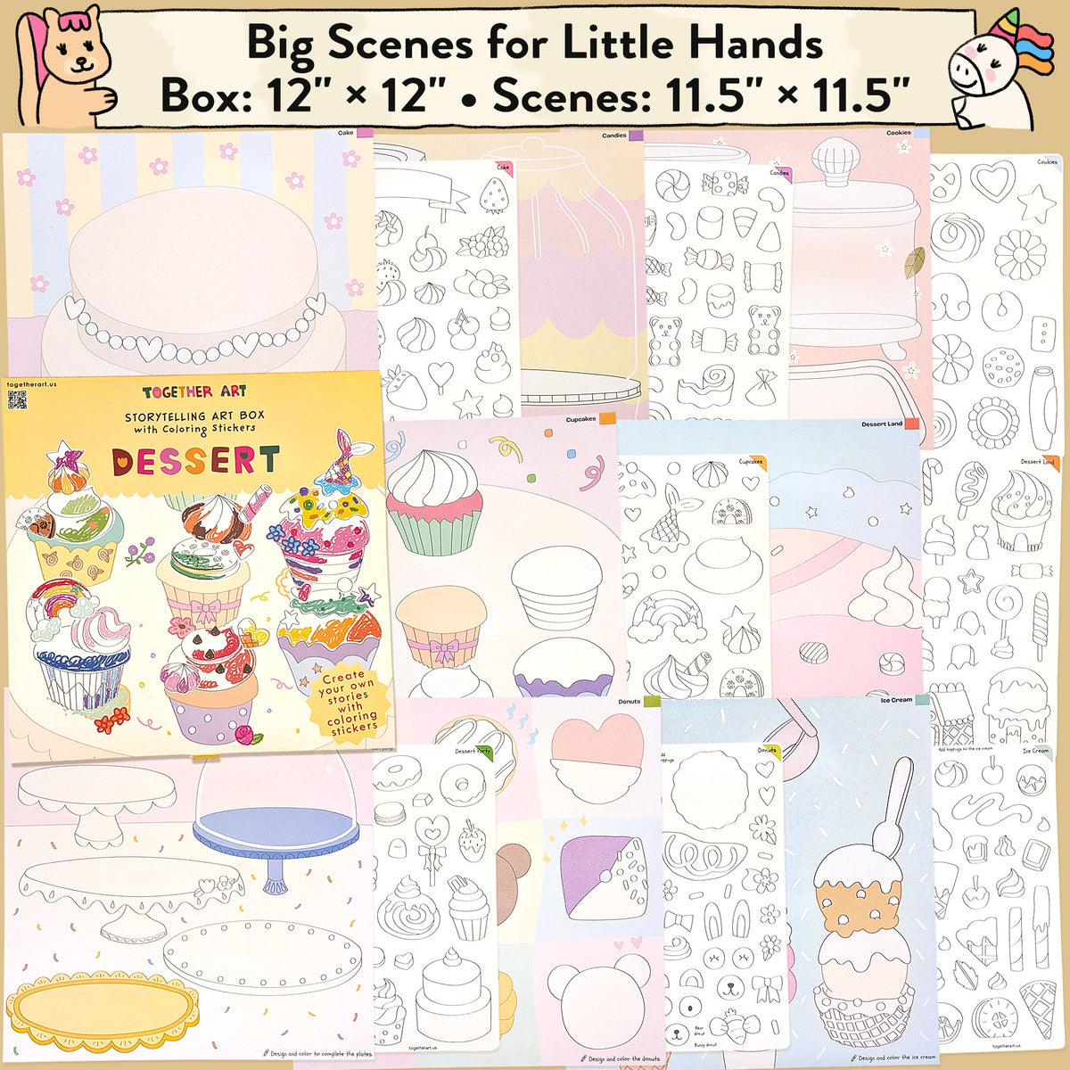 Dessert Storytelling Art Kit with Coloring Stickers