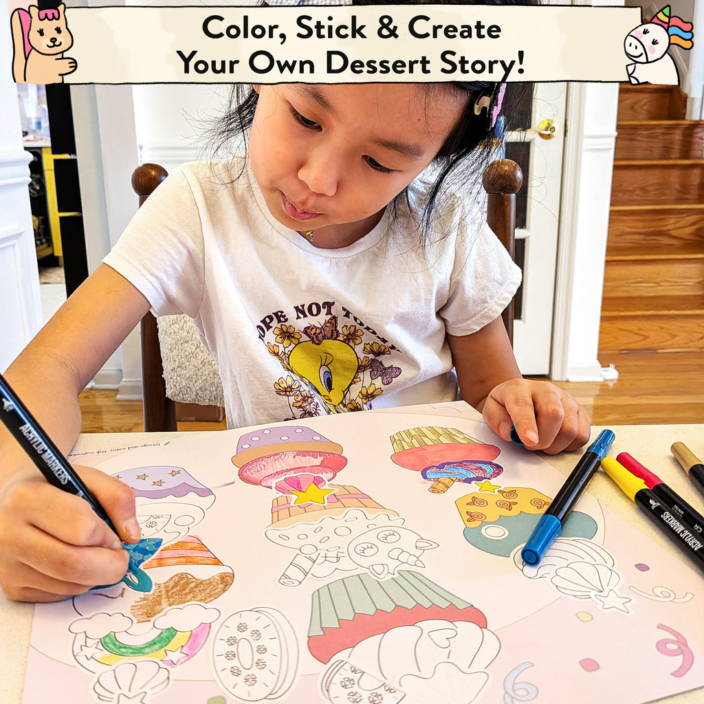 Dessert Storytelling Art Kit with Coloring Stickers