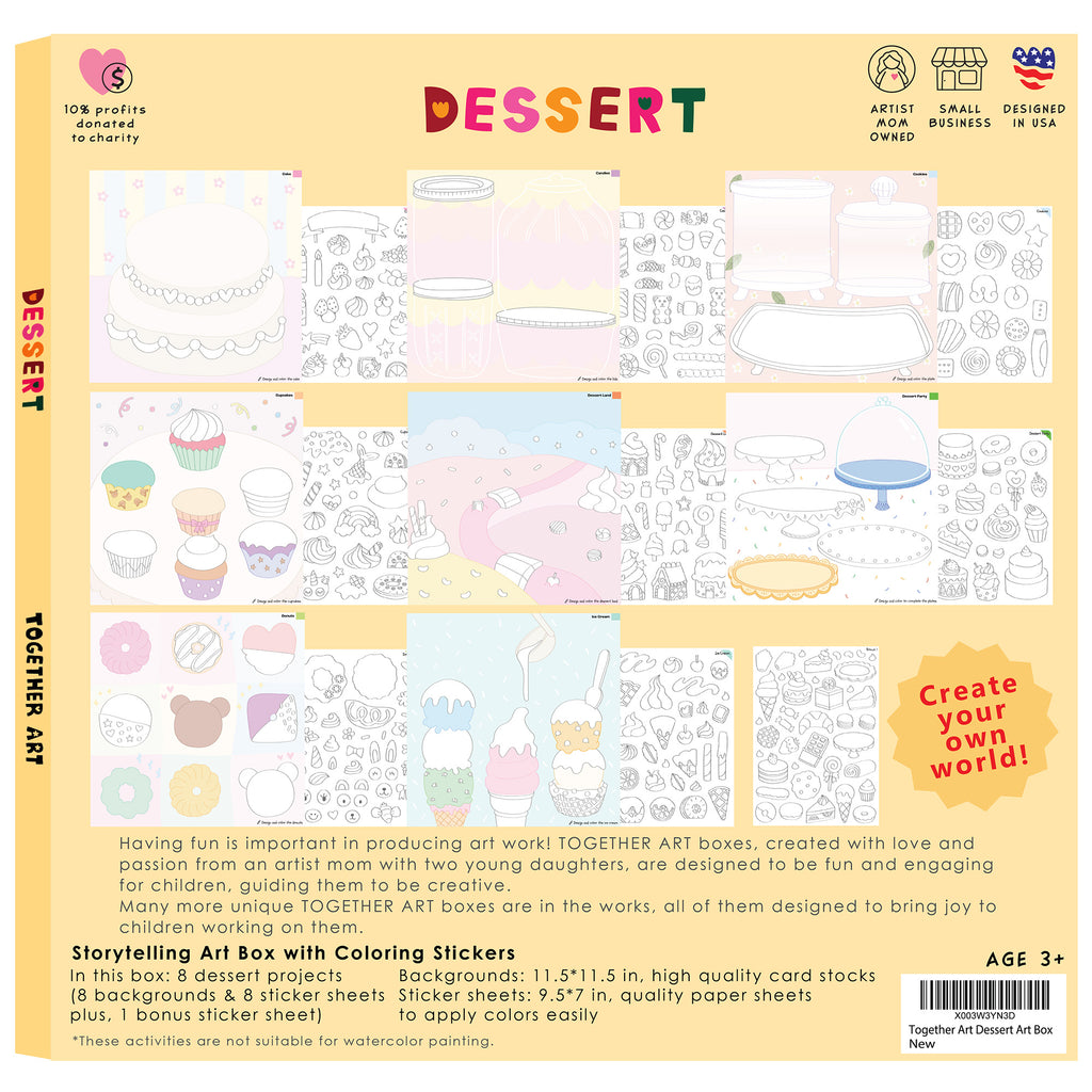 Dessert Storytelling Art Kit with Coloring Stickers