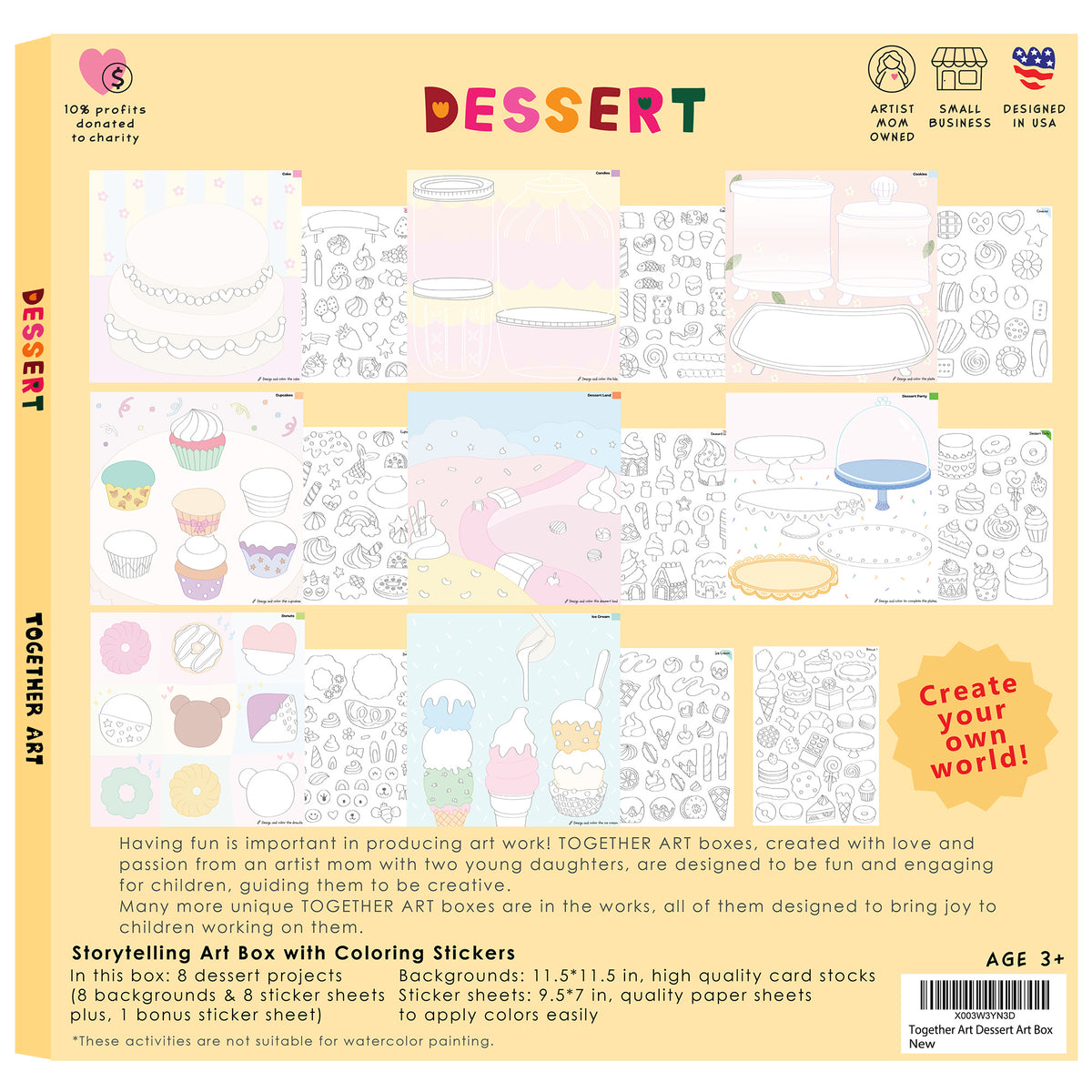 Dessert Storytelling Art Kit with Coloring Stickers