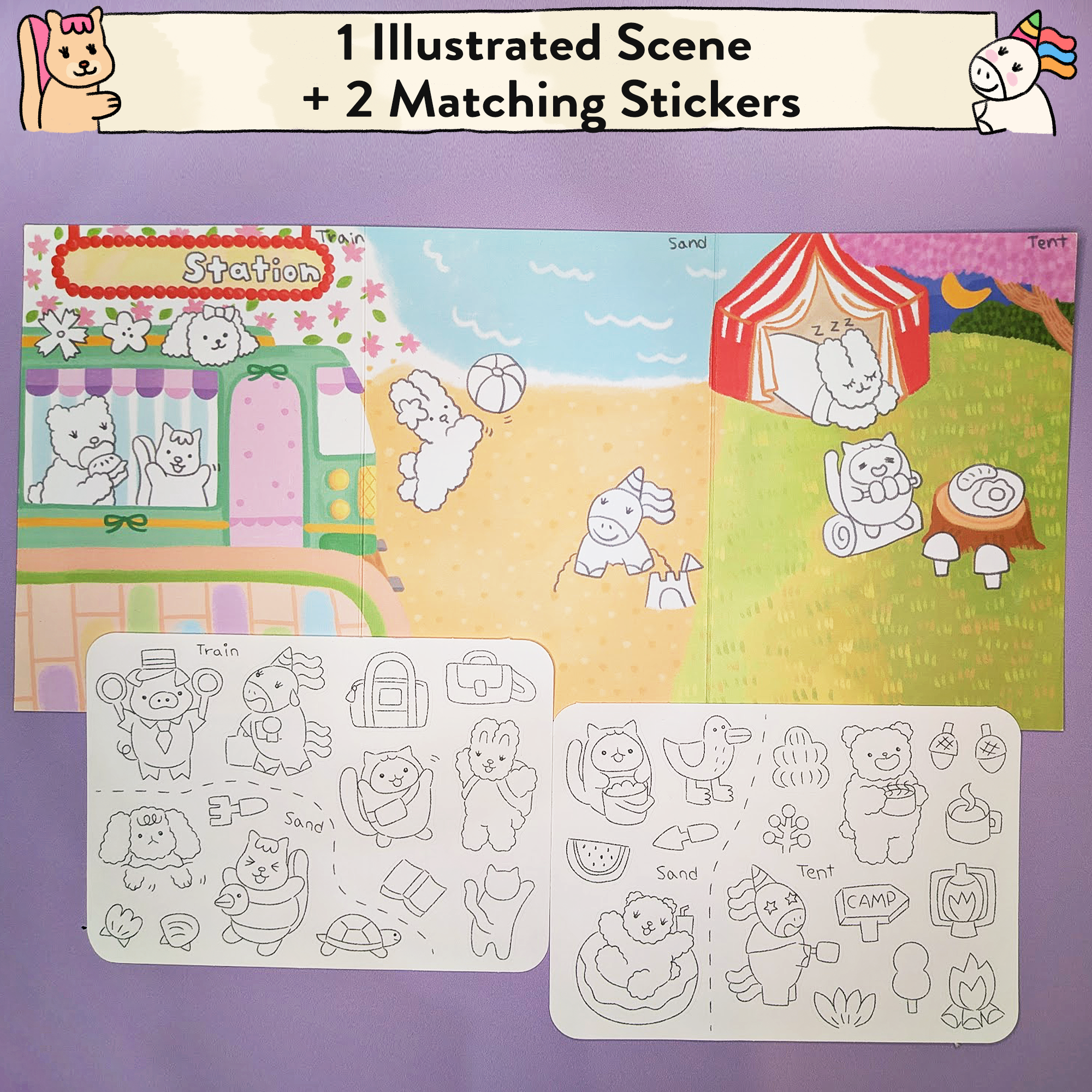 My Kawaii Trip Storytelling & Coloring Sticker Kit
