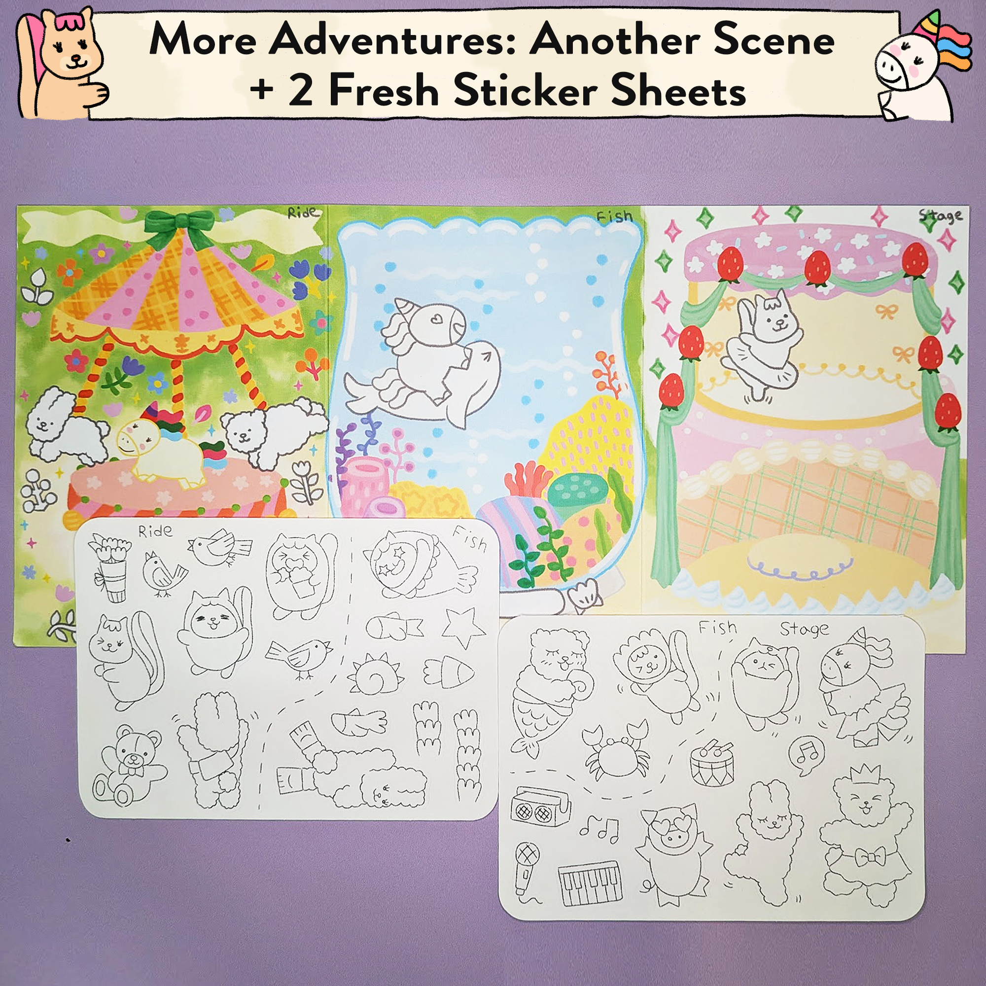 My Kawaii Trip Storytelling & Coloring Sticker Kit