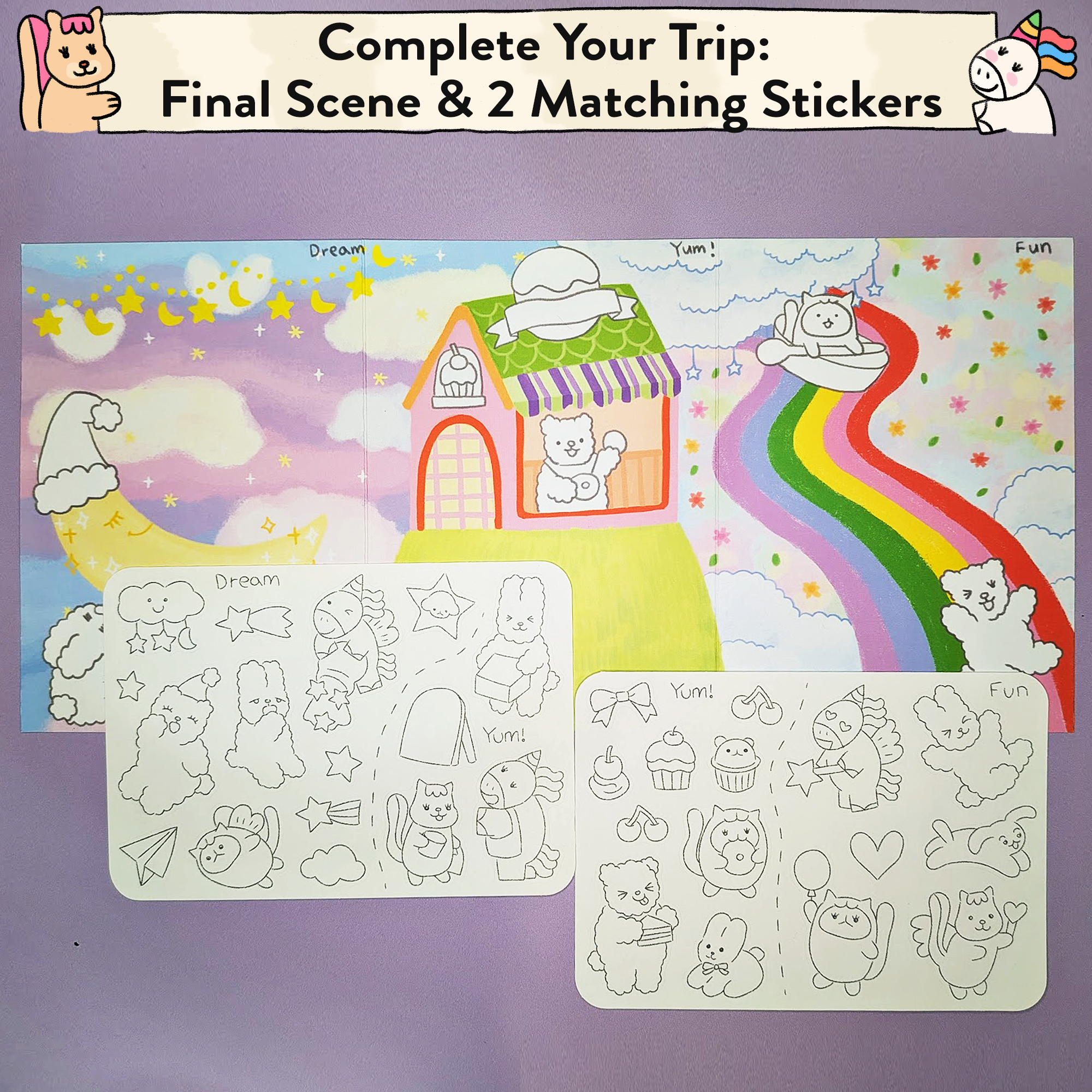My Kawaii Trip Storytelling & Coloring Sticker Kit