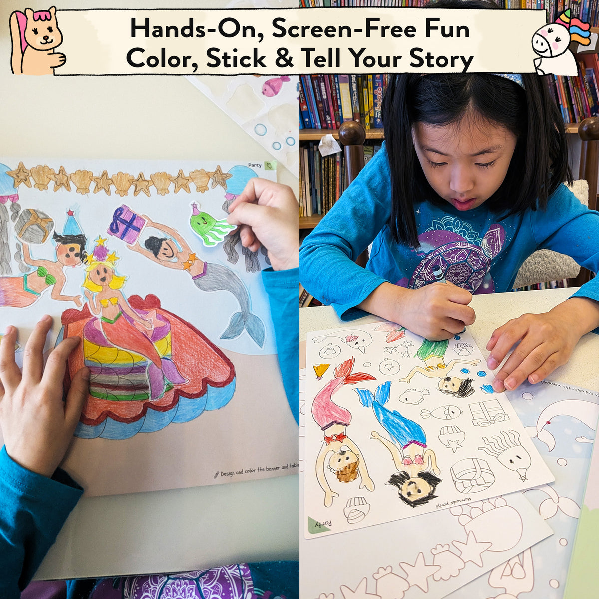 Mermaid Storytelling Art Kit with Coloring Stickers