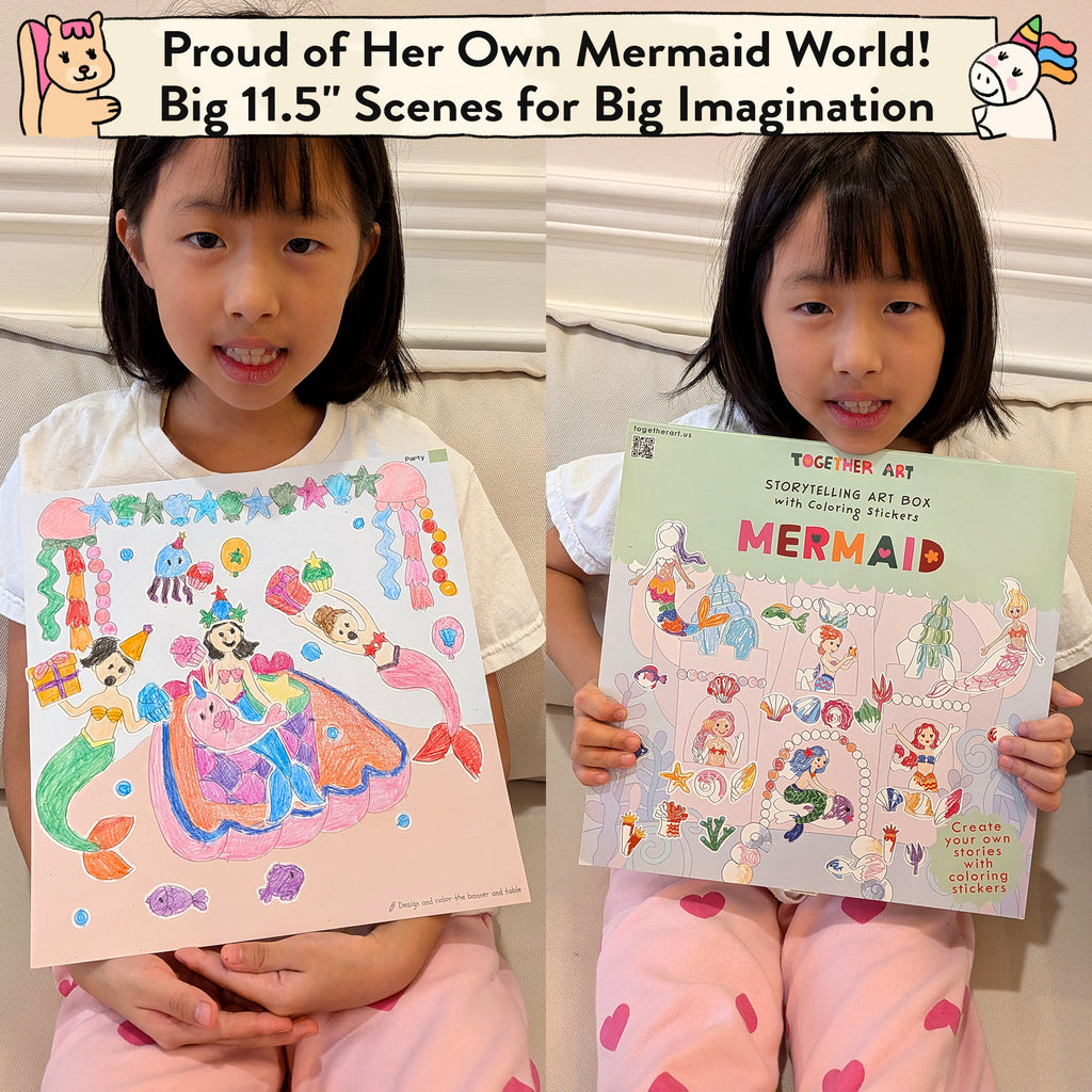 Mermaid Storytelling Art Kit with Coloring Stickers