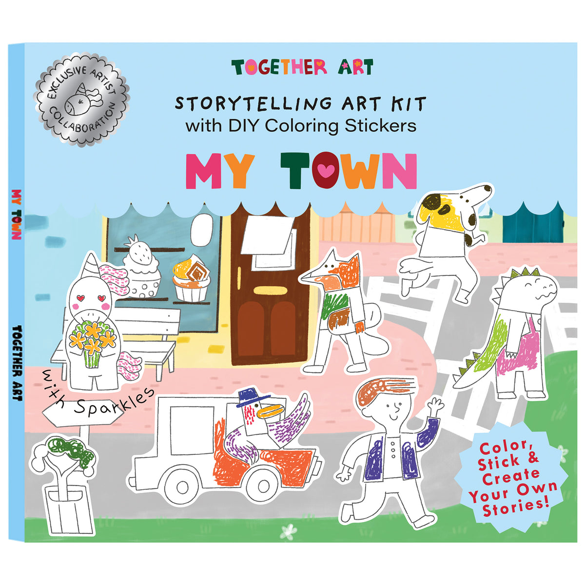 My Town Storytelling Art Kit with Coloring Stickers