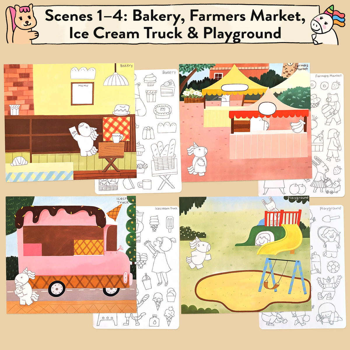 My Town Storytelling Art Kit with Coloring Stickers