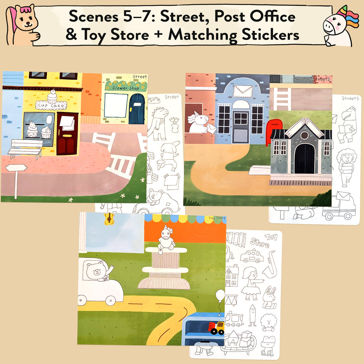 My Town Storytelling Art Kit with Coloring Stickers