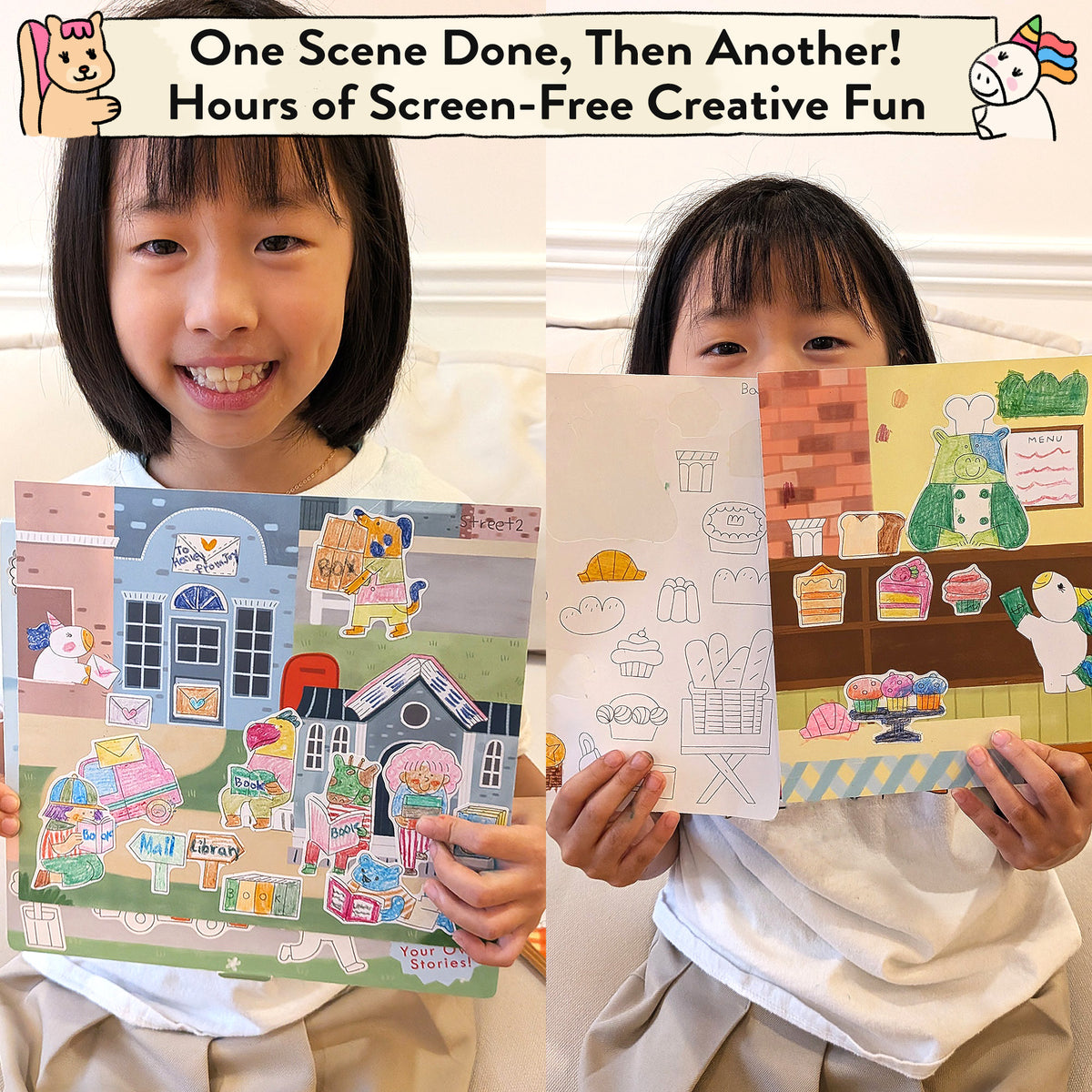 My Town Storytelling Art Kit with Coloring Stickers