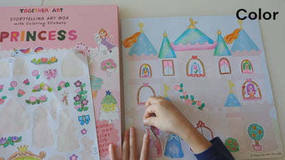 Princess Storytelling Art Box with Coloring Stickers