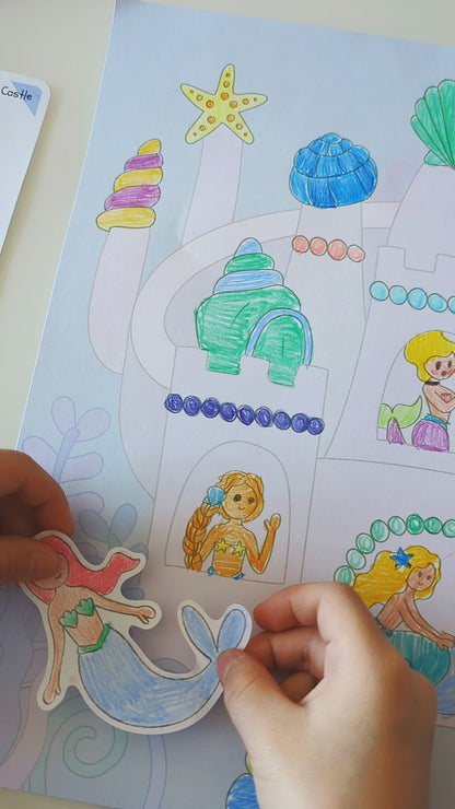 Mermaid Storytelling Art Box with Coloring Stickers