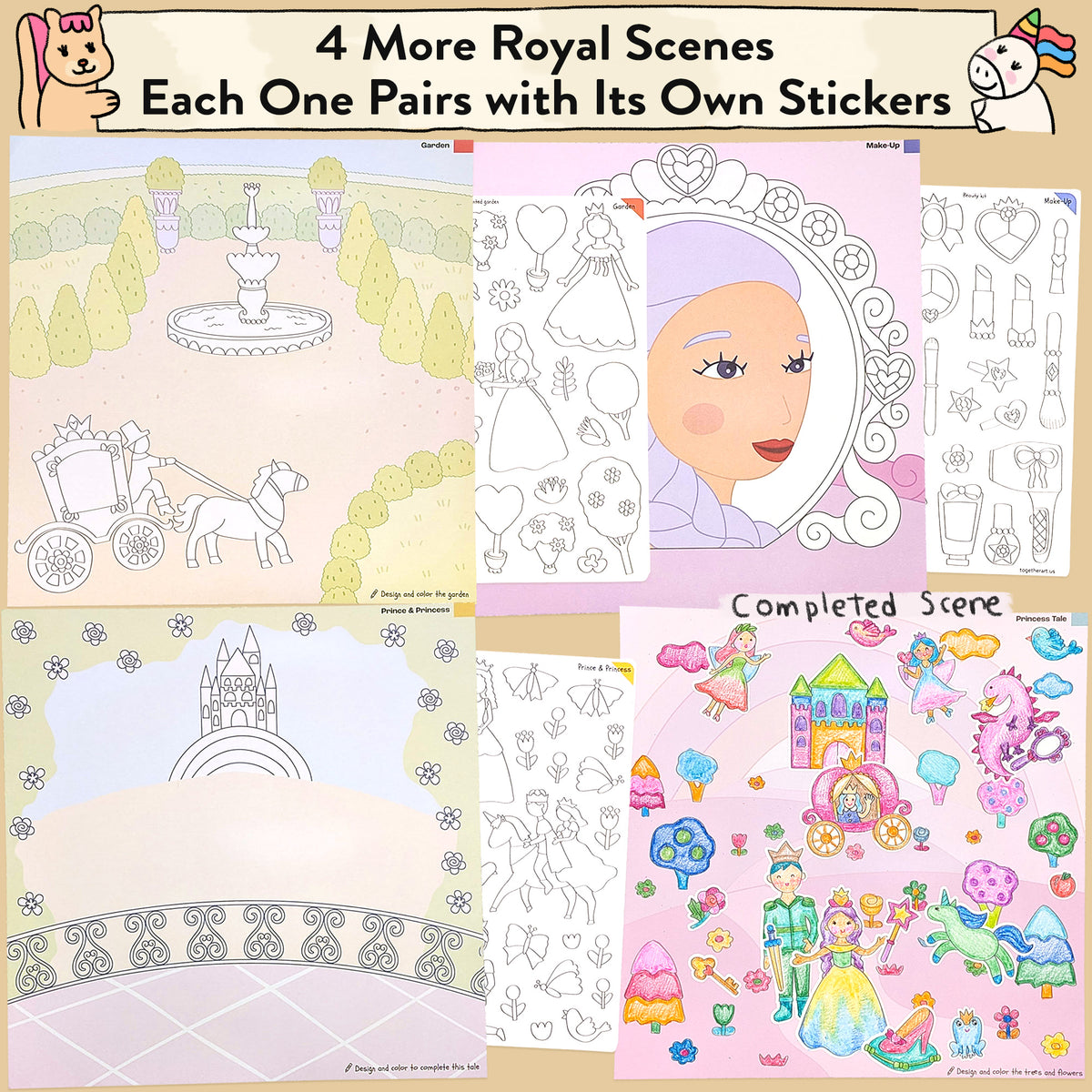 Princess Storytelling Art Kit with Coloring Stickers