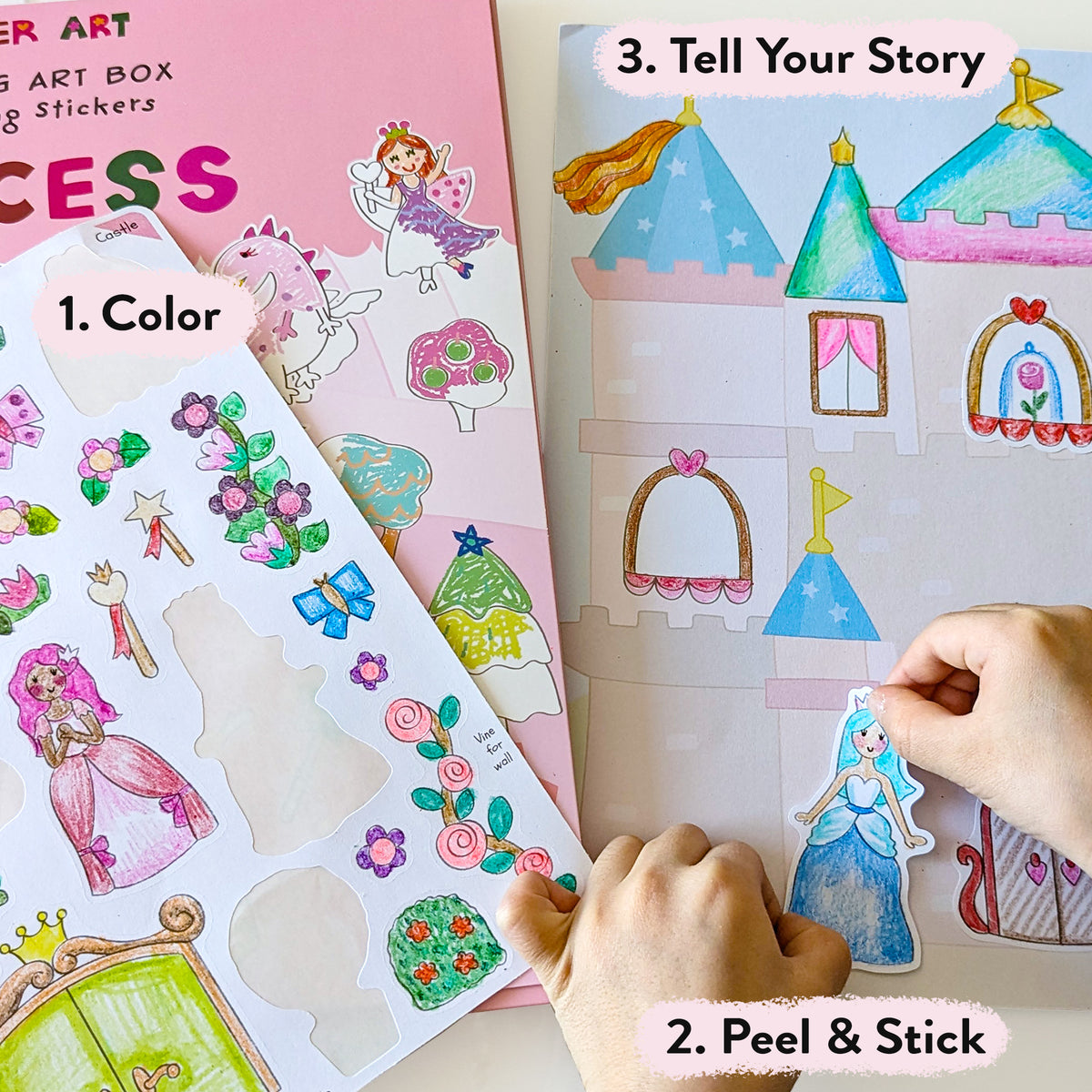 Princess Storytelling Art Kit with Coloring Stickers