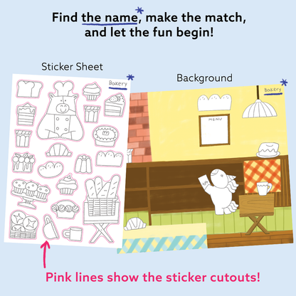 My Town Art & Craft Activity Kit with Coloring Stickers & Color Your Own Stickers – Create Your Story!