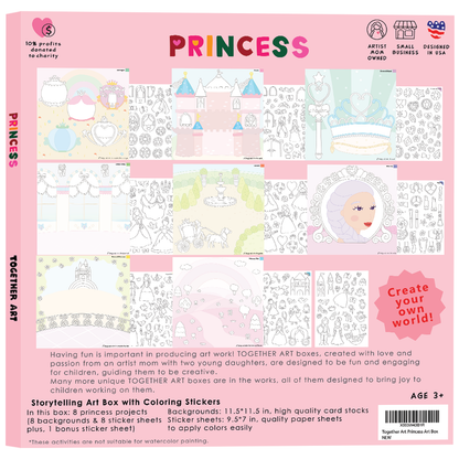 Princess Storytelling Art Box with Coloring Stickers