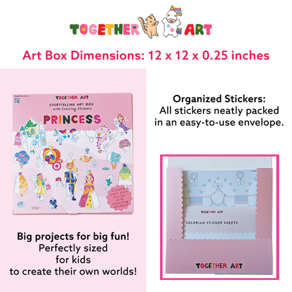 Princess Storytelling Art Box with Coloring Stickers