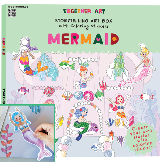 Mermaid Storytelling Art Box with Coloring Stickers