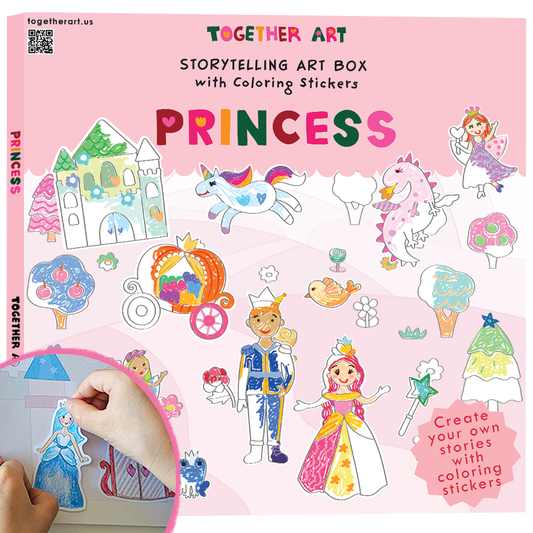 Princess Storytelling Art Box with Coloring Stickers