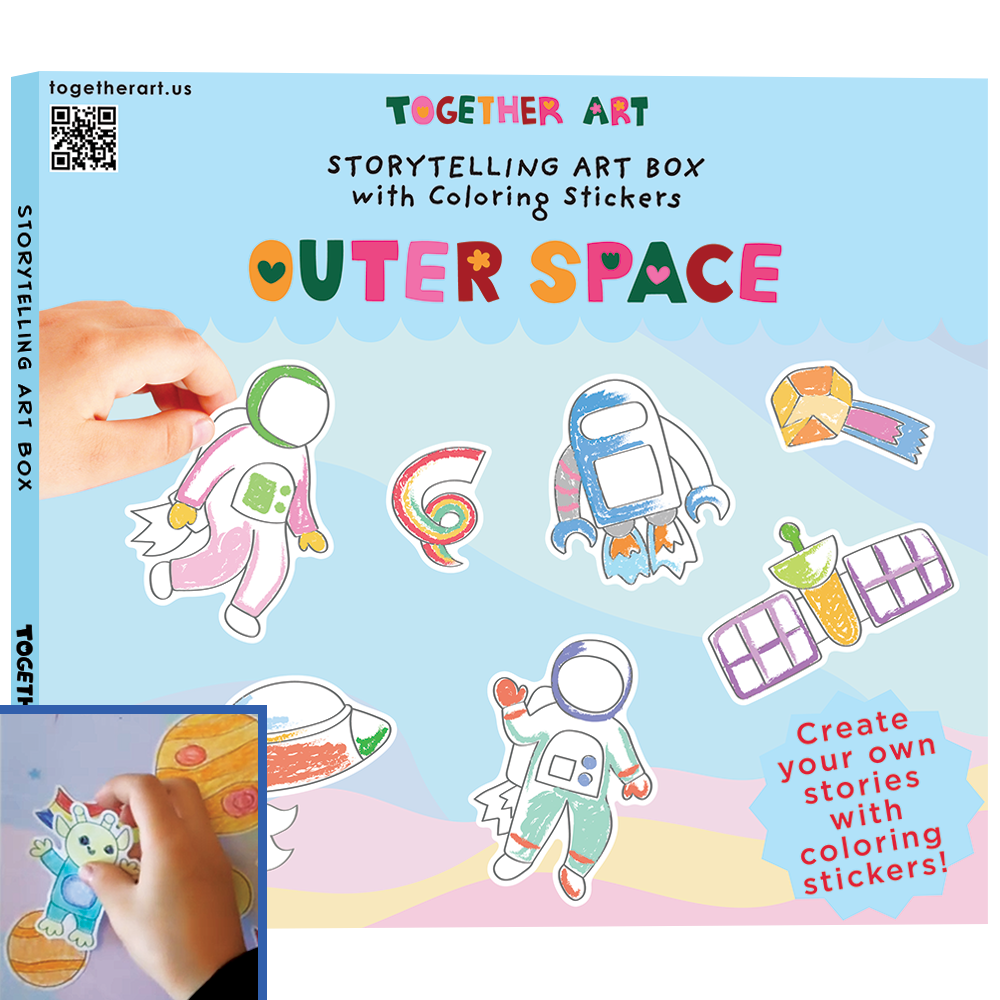 Outer Space Storytelling Art Box with Coloring Stickers